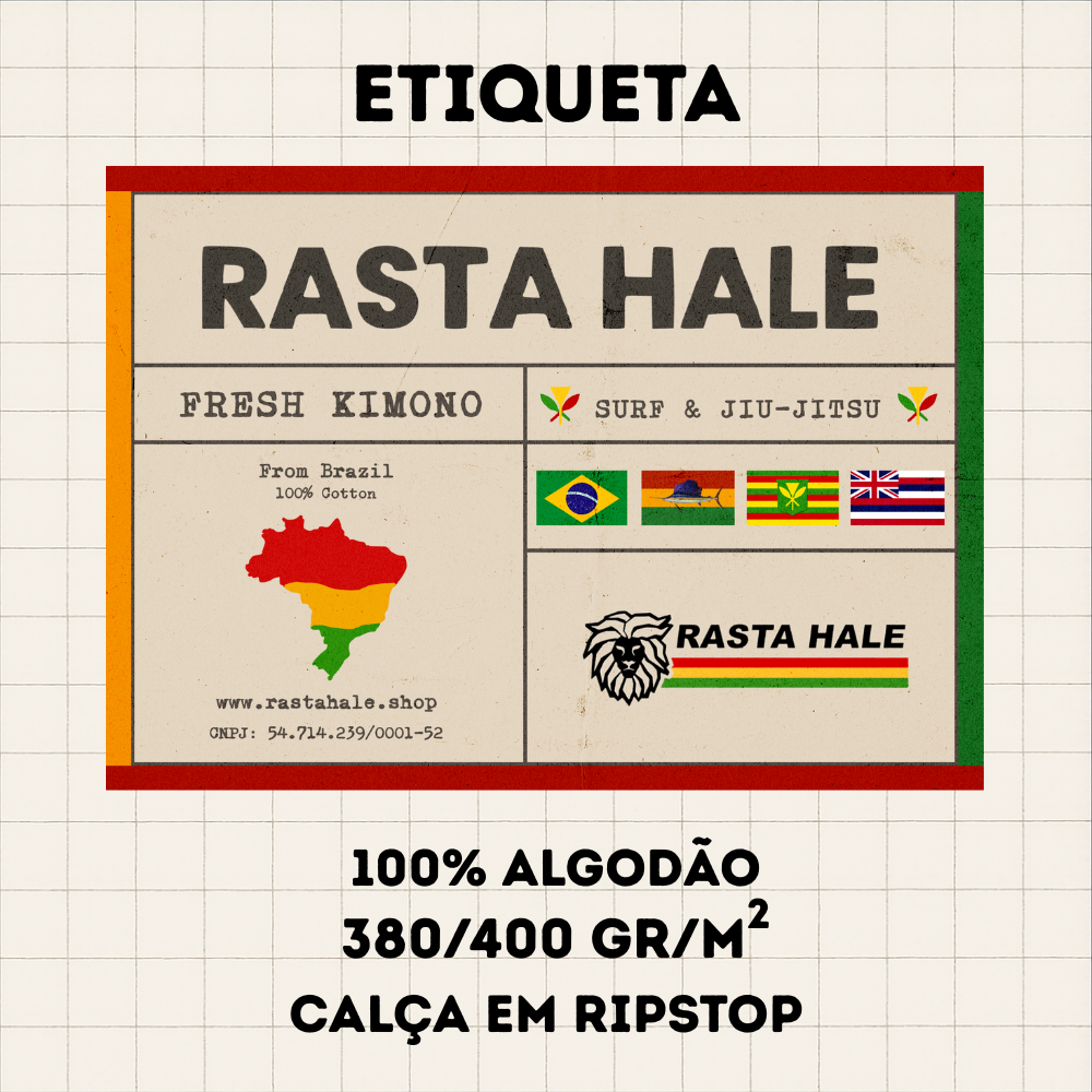 Kimono Brasil Rasta - Negro